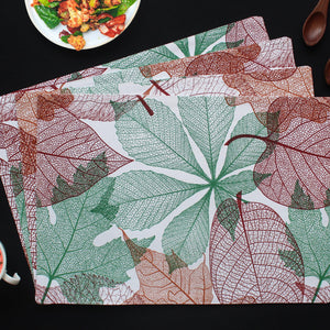 Cotton Vein Leaf Placemats Pack of 4 freeshipping - Airwill