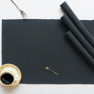 Cotton Solid Steel Grey Table Placemats Pack Of 4 freeshipping - Airwill