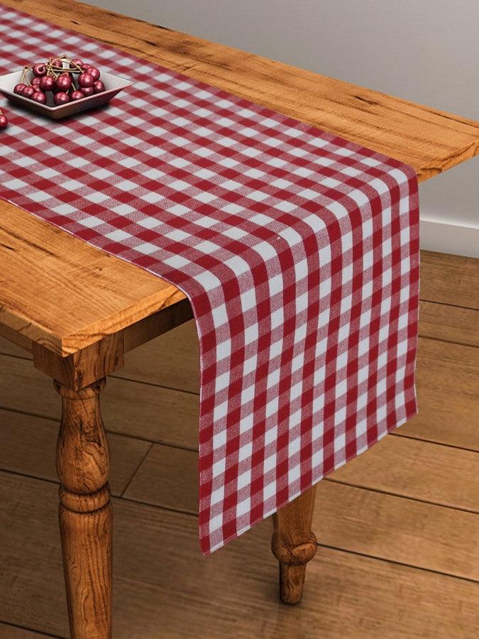 Cotton Gingham Check Table Runner