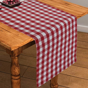 Cotton Gingham Check Red 152cm Length Table Runner Pack Of 1 freeshipping - Airwill