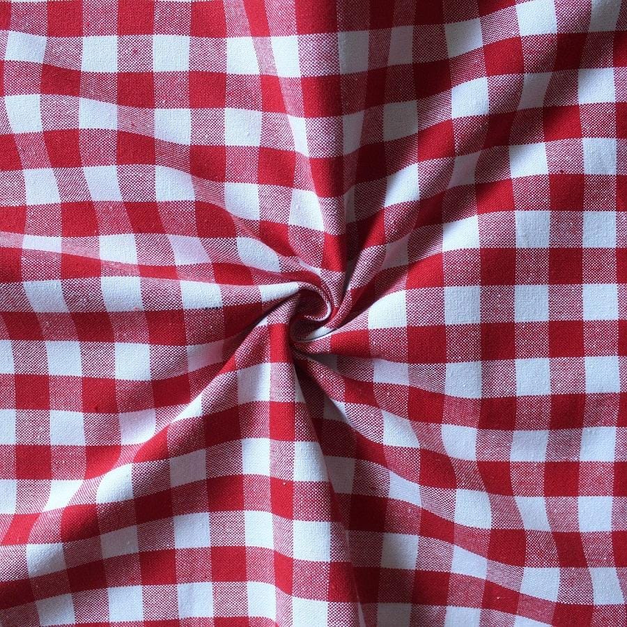 Cotton Gingham Check Red 8 Seater Table Cloths