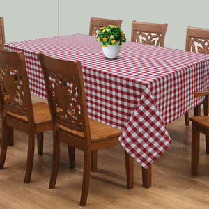 Cotton Gingham Check Red 8 Seater Table Cloths Pack Of 1 freeshipping - Airwill