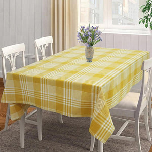 Cotton Track Dobby Yellow 4 Seater Table Cloths Pack Of 1 freeshipping - Airwill