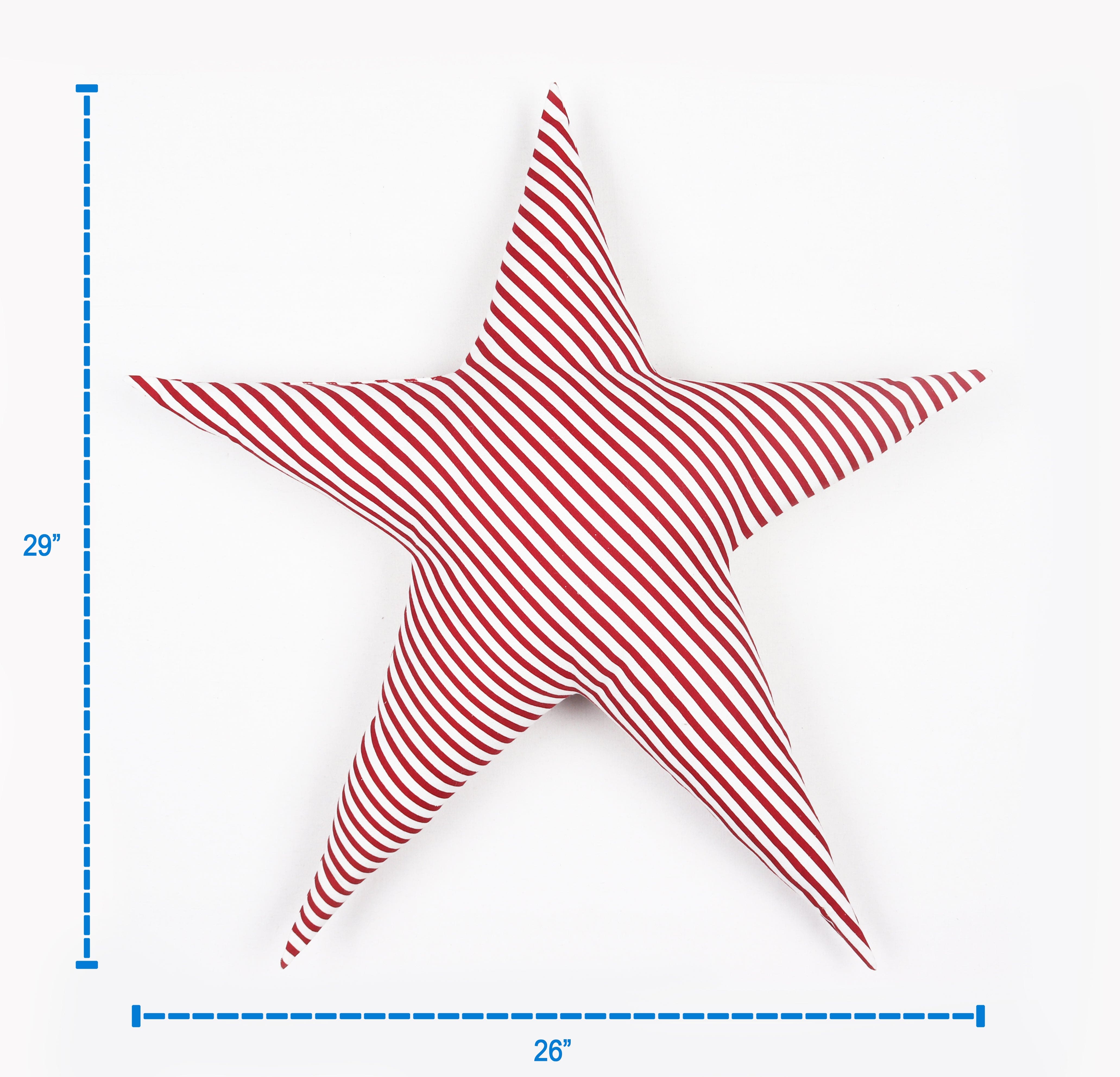 Cotton Christmas Big Red Cross Designed, Bell / Candy / Star / Tree Shaped Cushion with Recron Filled