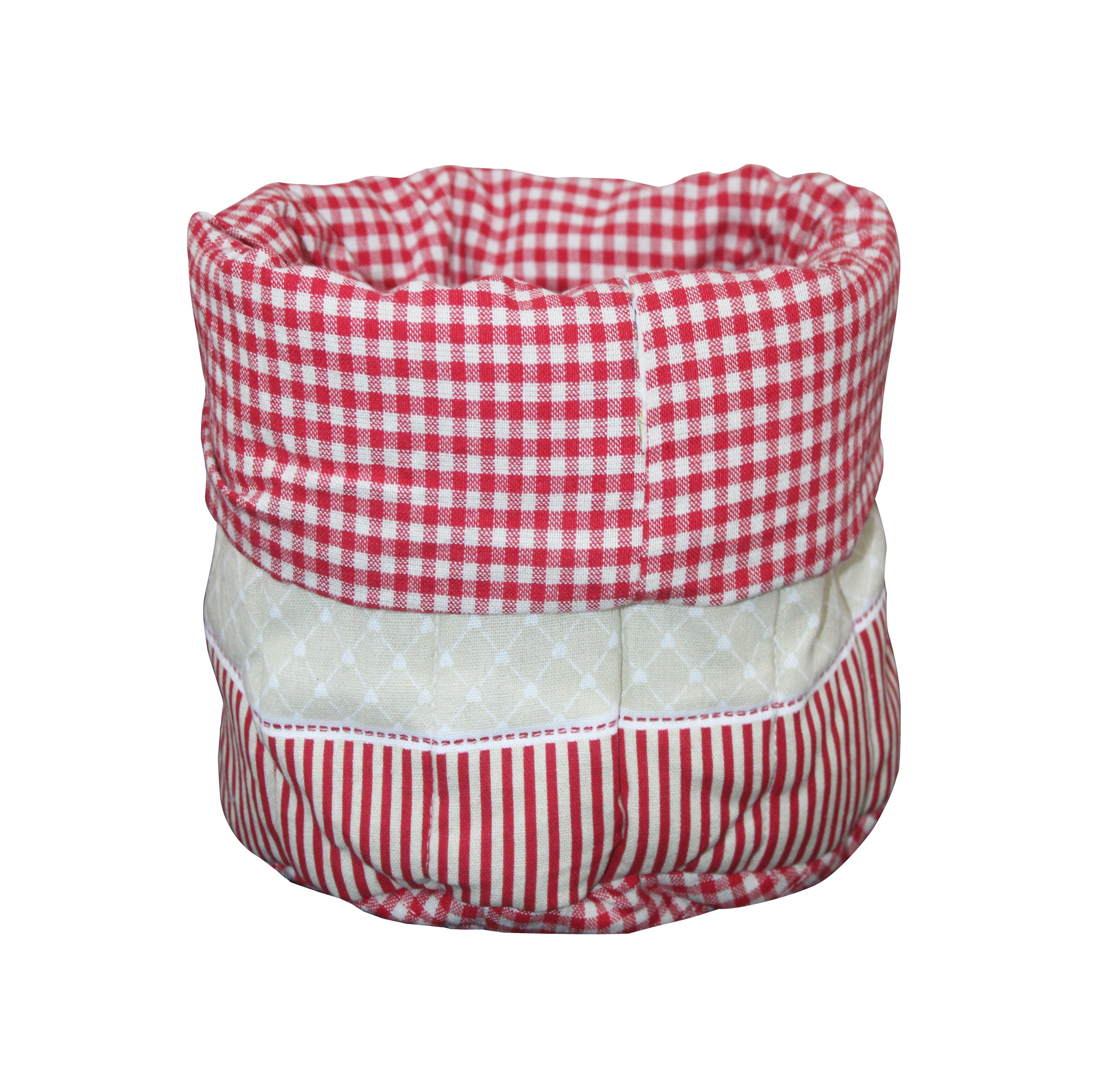 Cotton Check Red Fruit Basket