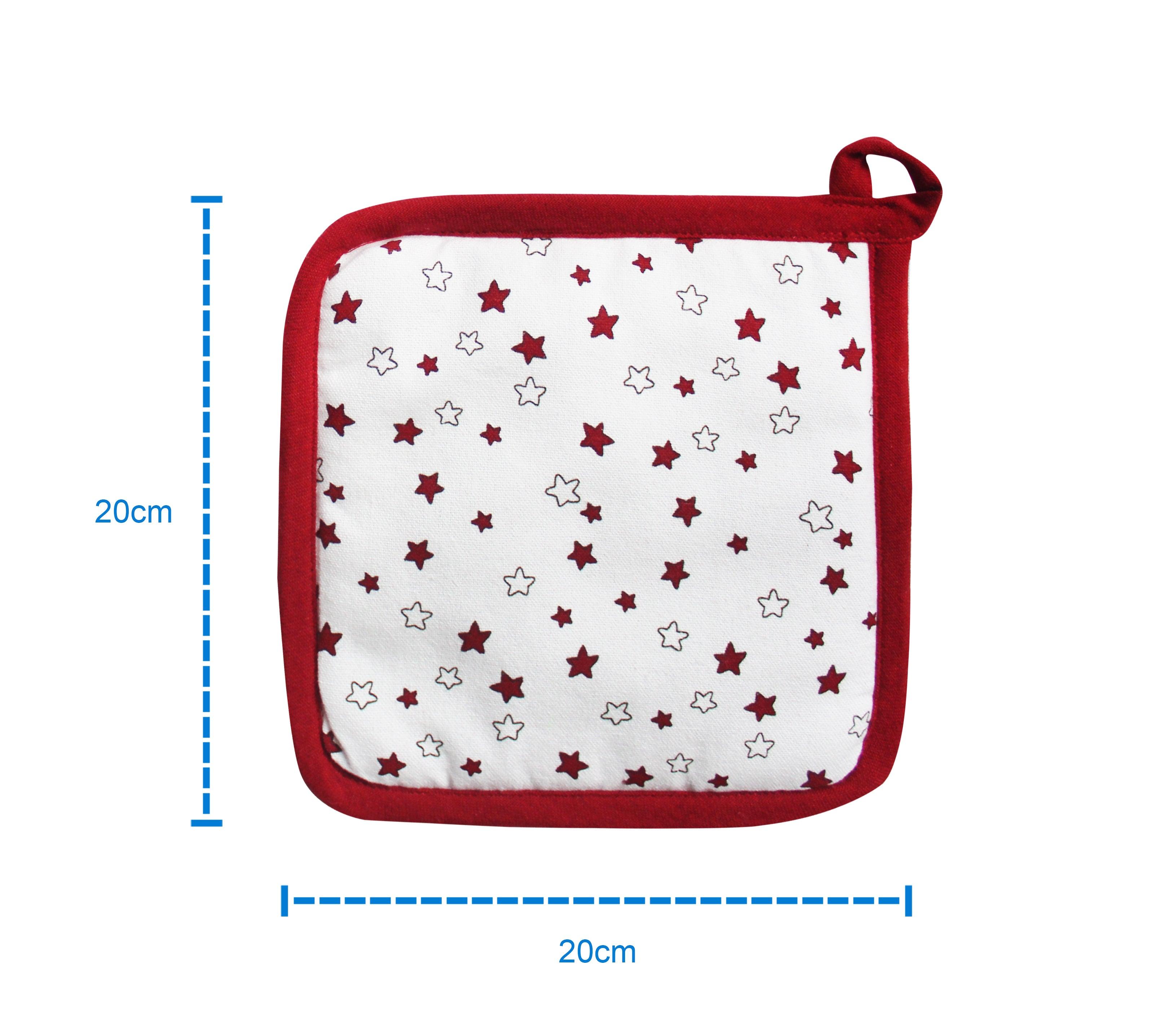 Cotton Ricco Star Pot Holders Pack Of 3