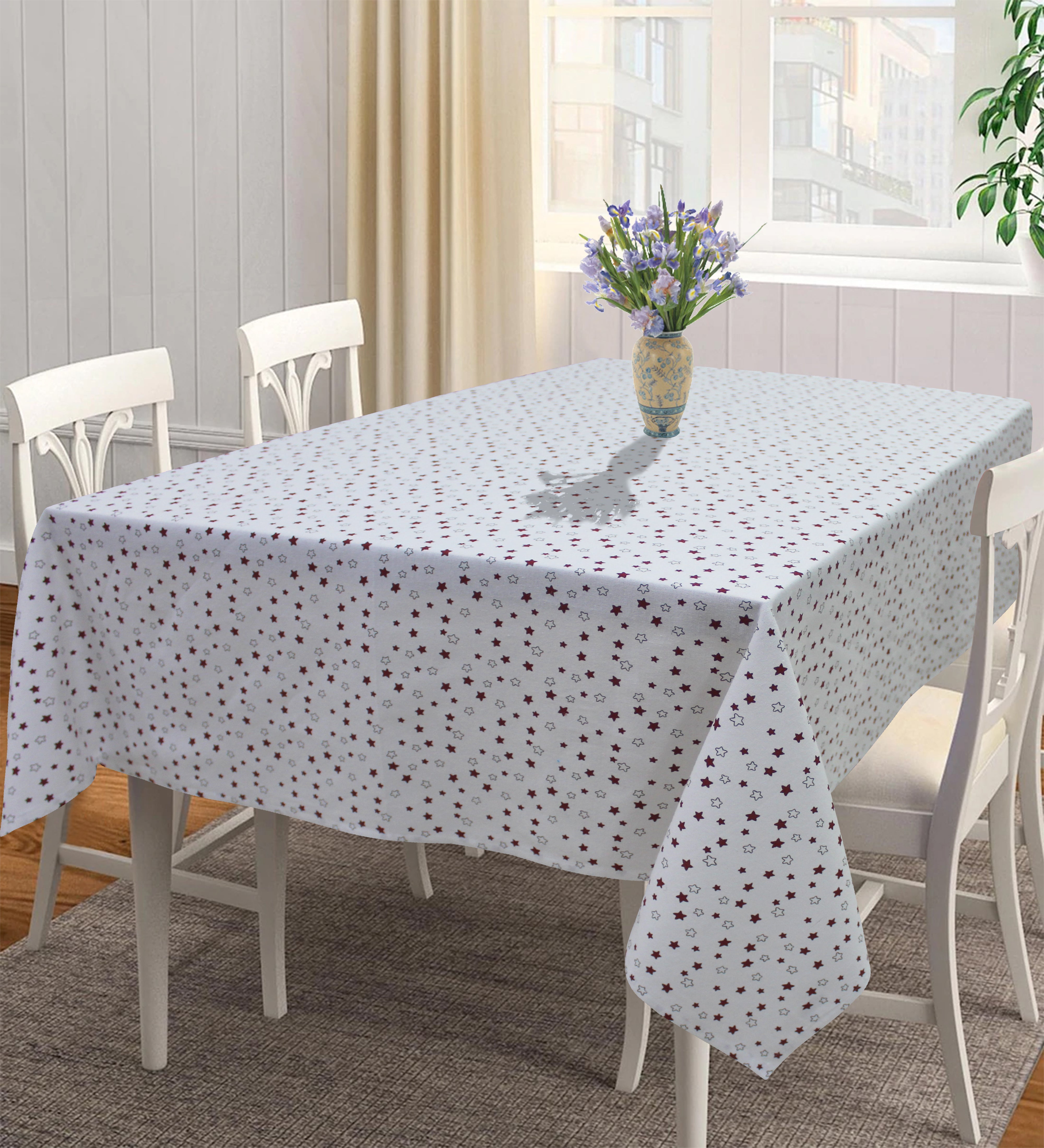 Cotton Ricco Star 6 Seater Table Cloths