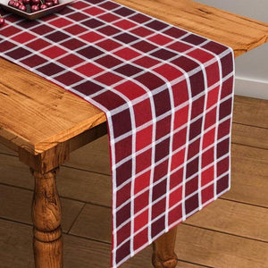 Cotton Xmas Check 152cm Length Table Runner Pack Of 1 freeshipping - Airwill
