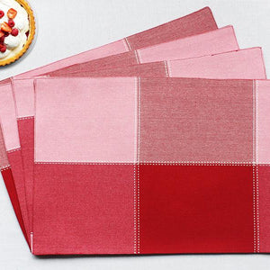 Cotton 4 Way Dobby Red Table Placemats Pack Of 4 freeshipping - Airwill
