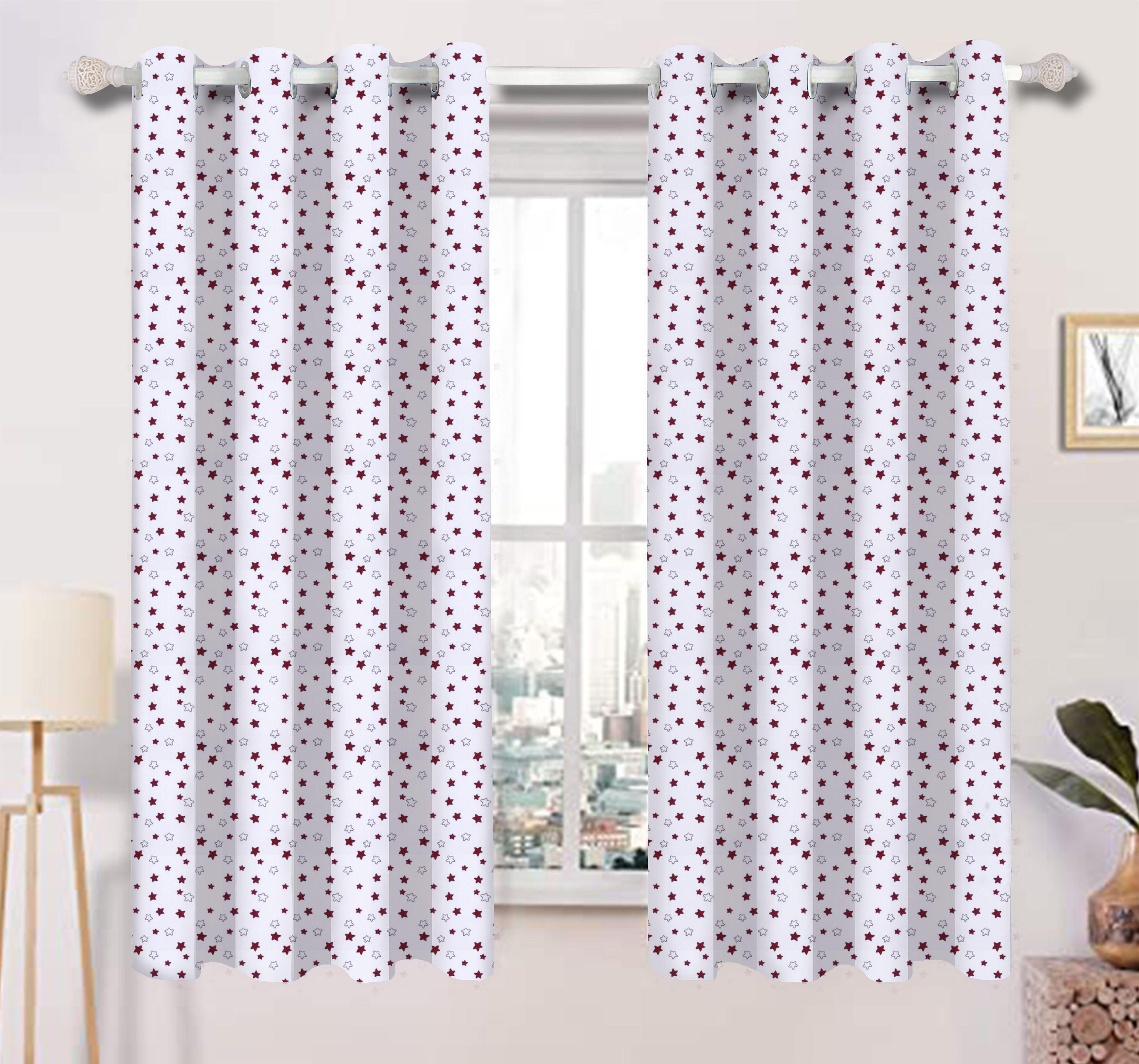 Cotton Ricco Star 5ft Window Curtains Pack Of 2