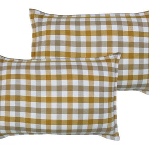 Cotton Lanfranki Yellow Check Pillow Covers Pack Of 2 freeshipping - Airwill