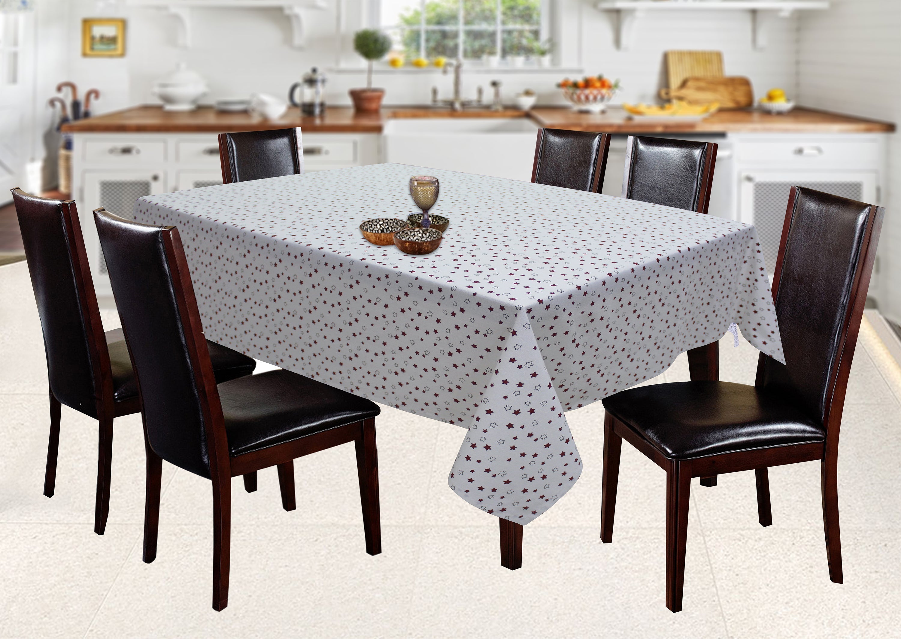 Cotton Ricco Star 4 Seater Table Cloths