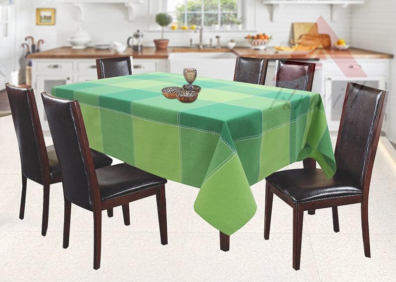 Cotton 4 Way Dobby Green 6 Seater Table Cloths