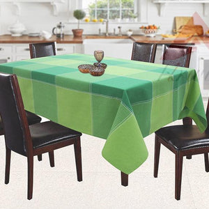 Cotton 4 Way Dobby Green 6 Seater Table Cloths