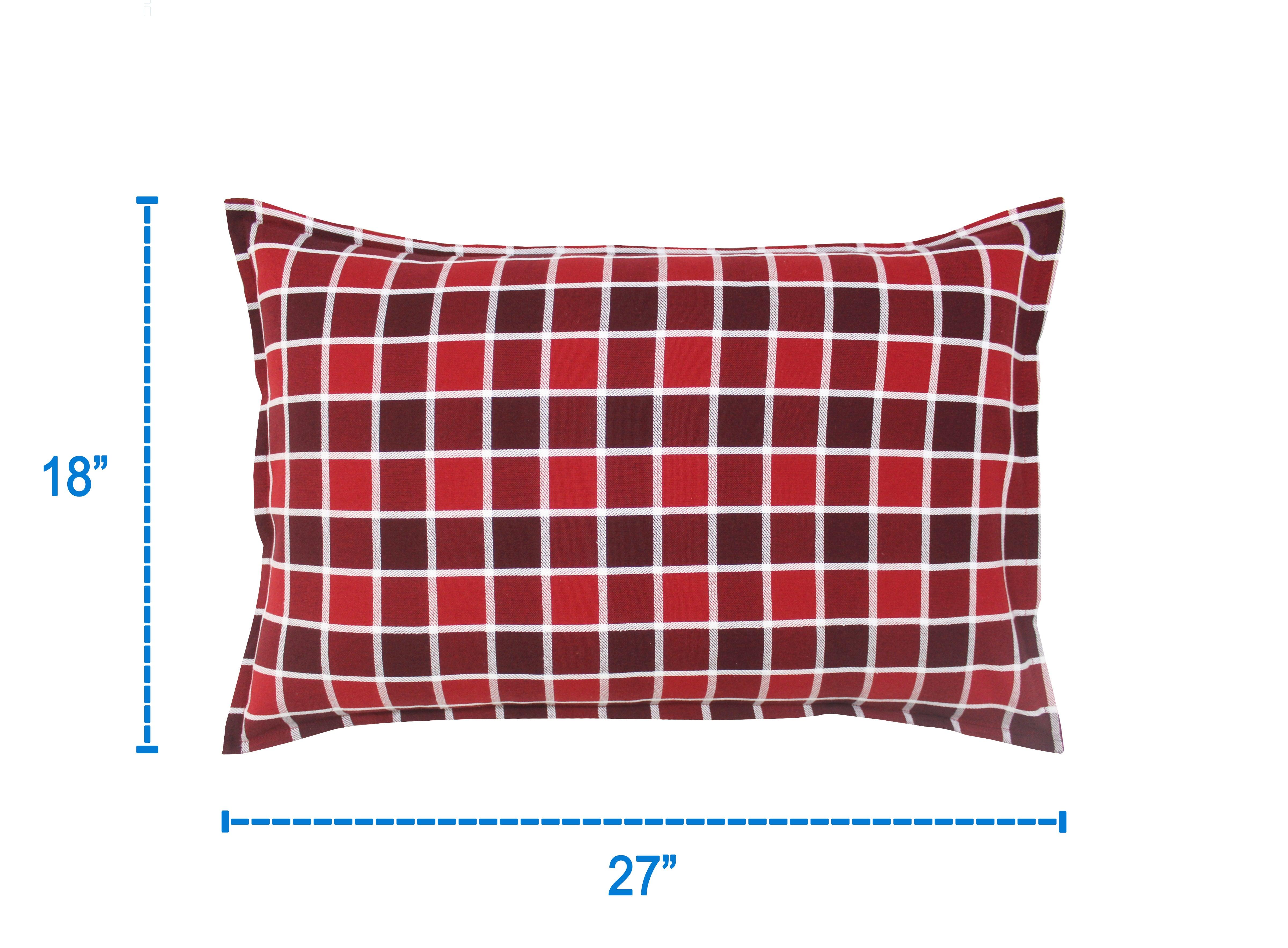 Cotton Xmas Check Pillow Covers Pack Of 2