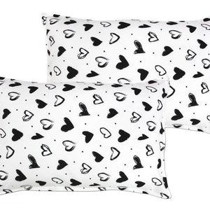 Cotton White Heart Pillow Covers Pack Of 2 freeshipping - Airwill