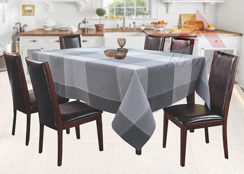 Cotton 4 Way Dobby Grey 6 Seater Table Cloths
