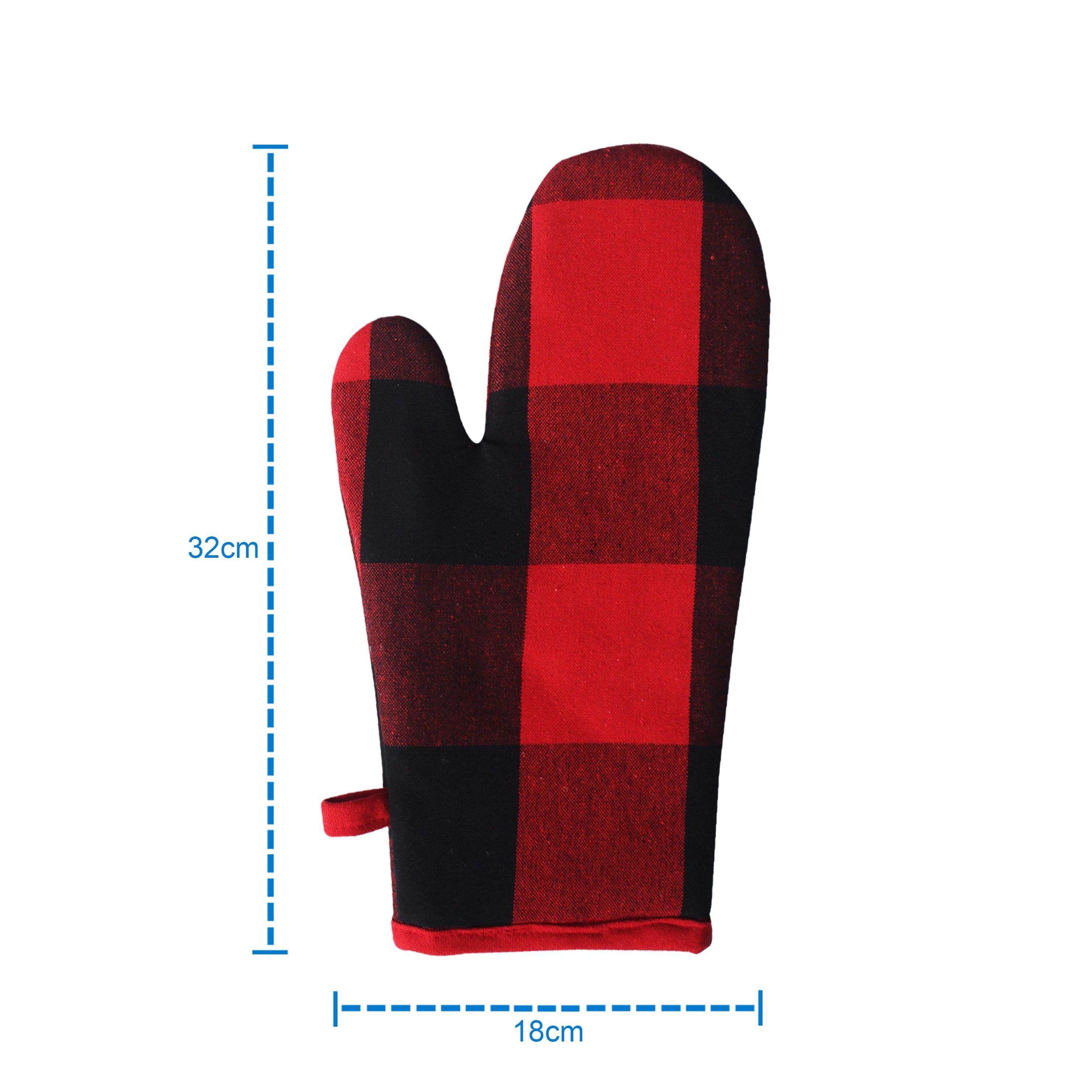 Cotton Big Check Oven Gloves Pack of 2