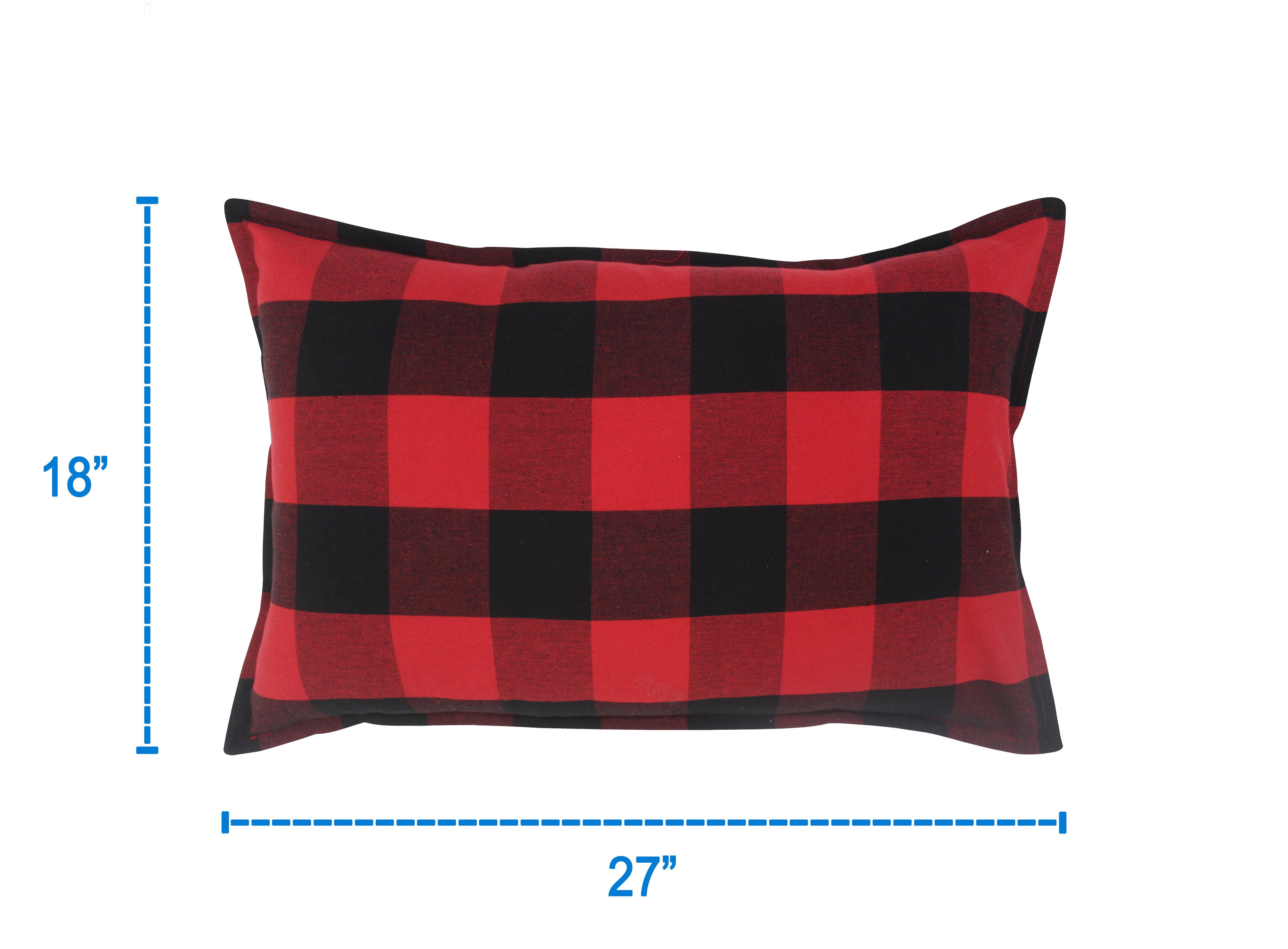 Cotton Big Check Pillow Covers Pack Of 2