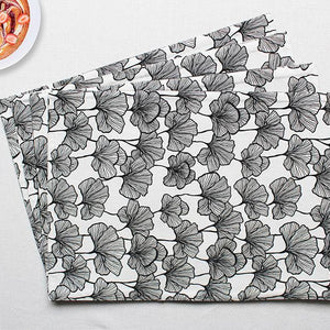 Cotton Single Leaf Black Table Placemats Pack Of 4 freeshipping - Airwill