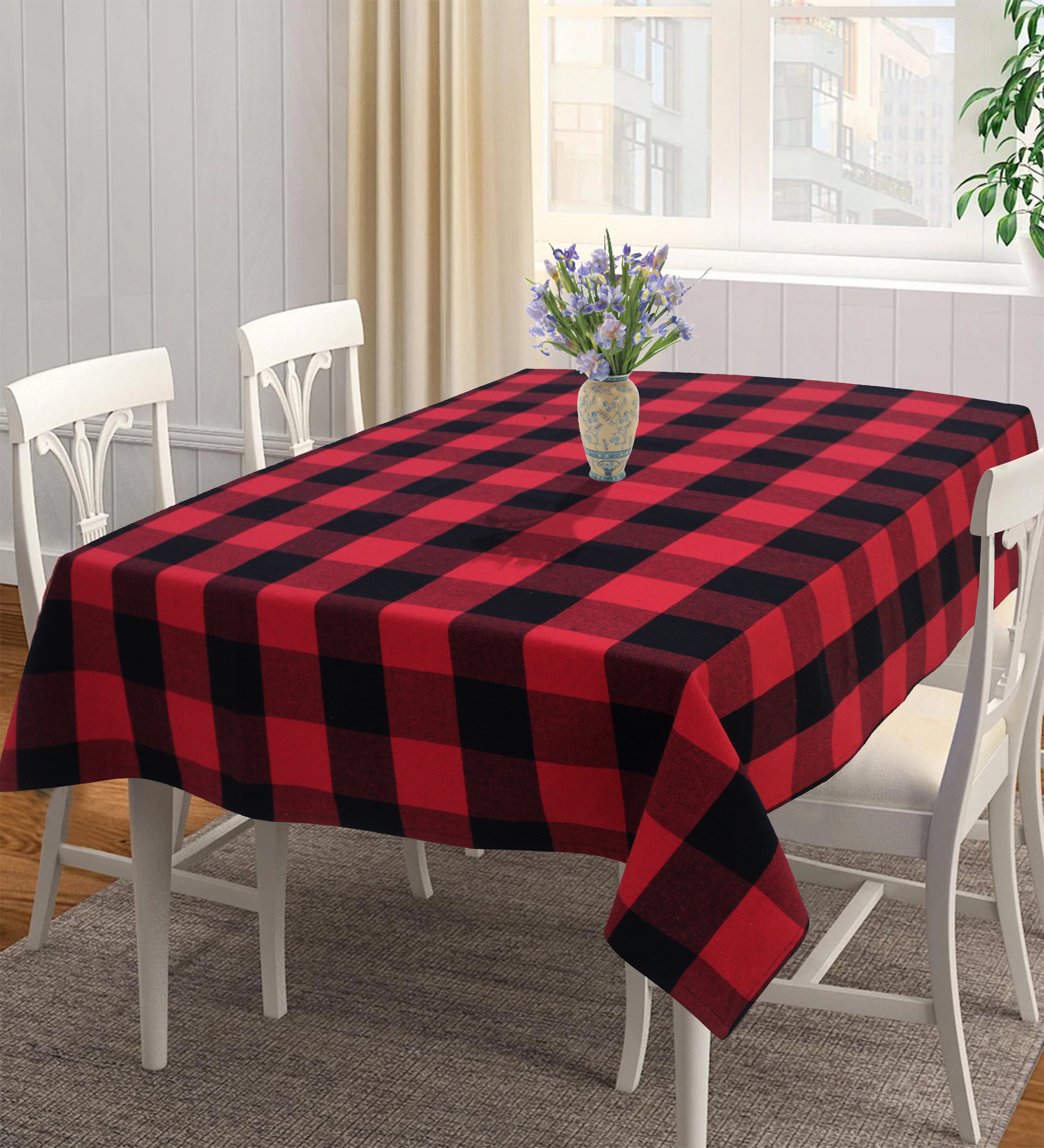 Cotton Big Check 6 Seater Table Cloths