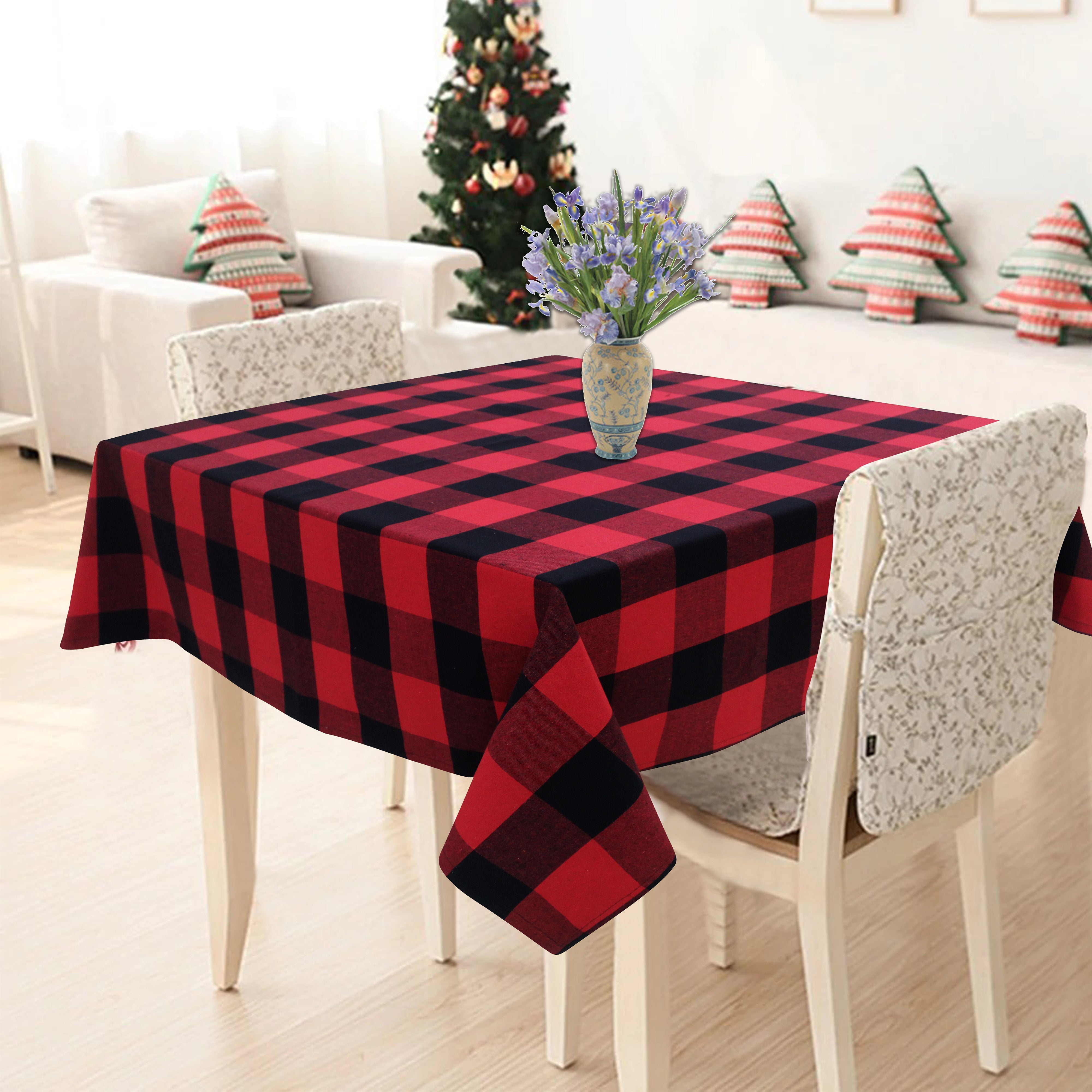 Cotton Big Check 6 Seater Table Cloths