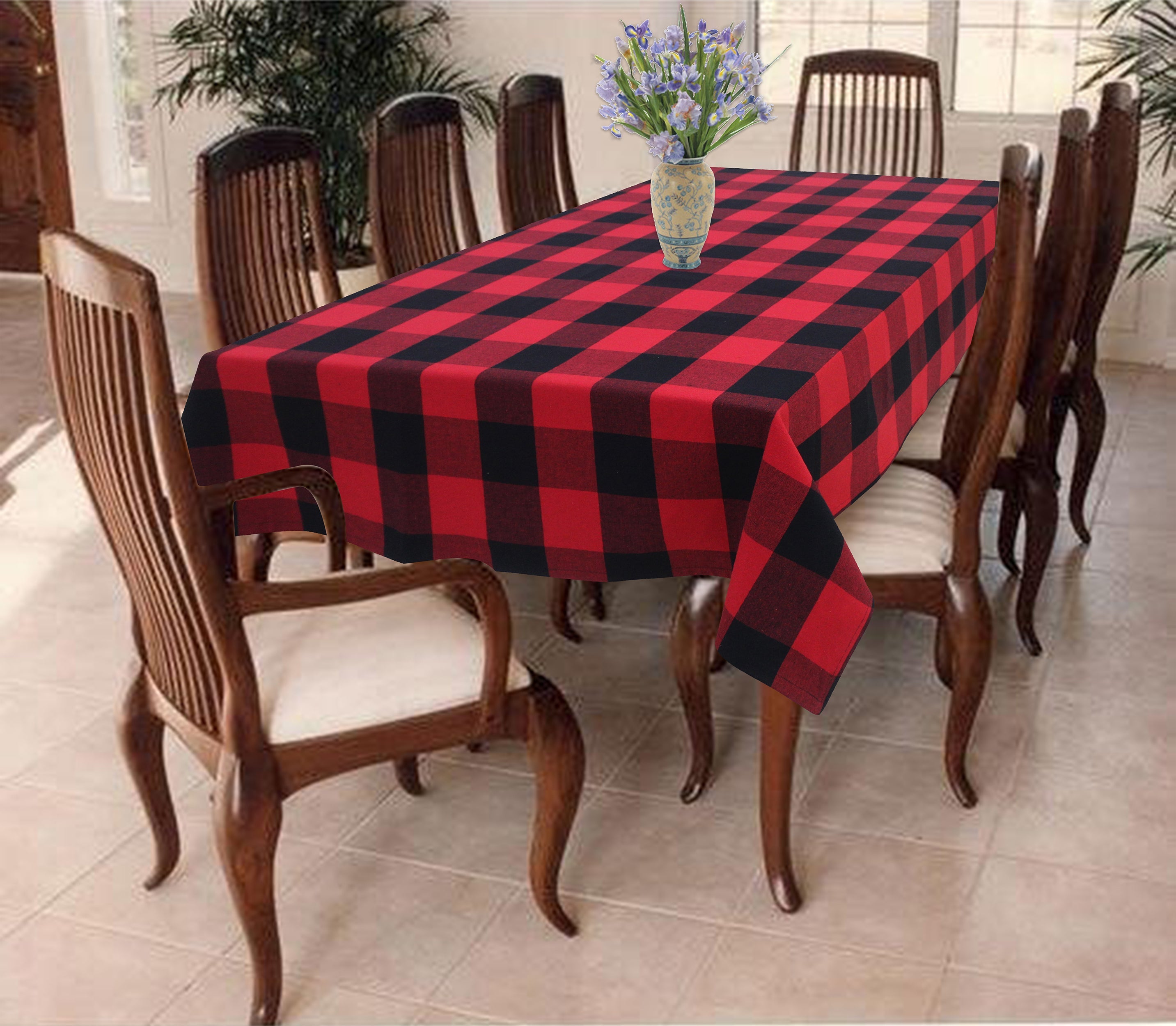 Cotton Big Check 6 Seater Table Cloths