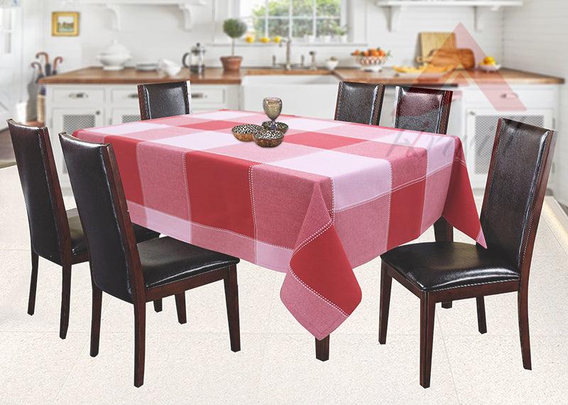 Cotton 4 Way Dobby Red 6 Seater Table Cloths