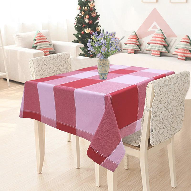 Cotton 4 Way Dobby Red 2 Seaters Table Cloths