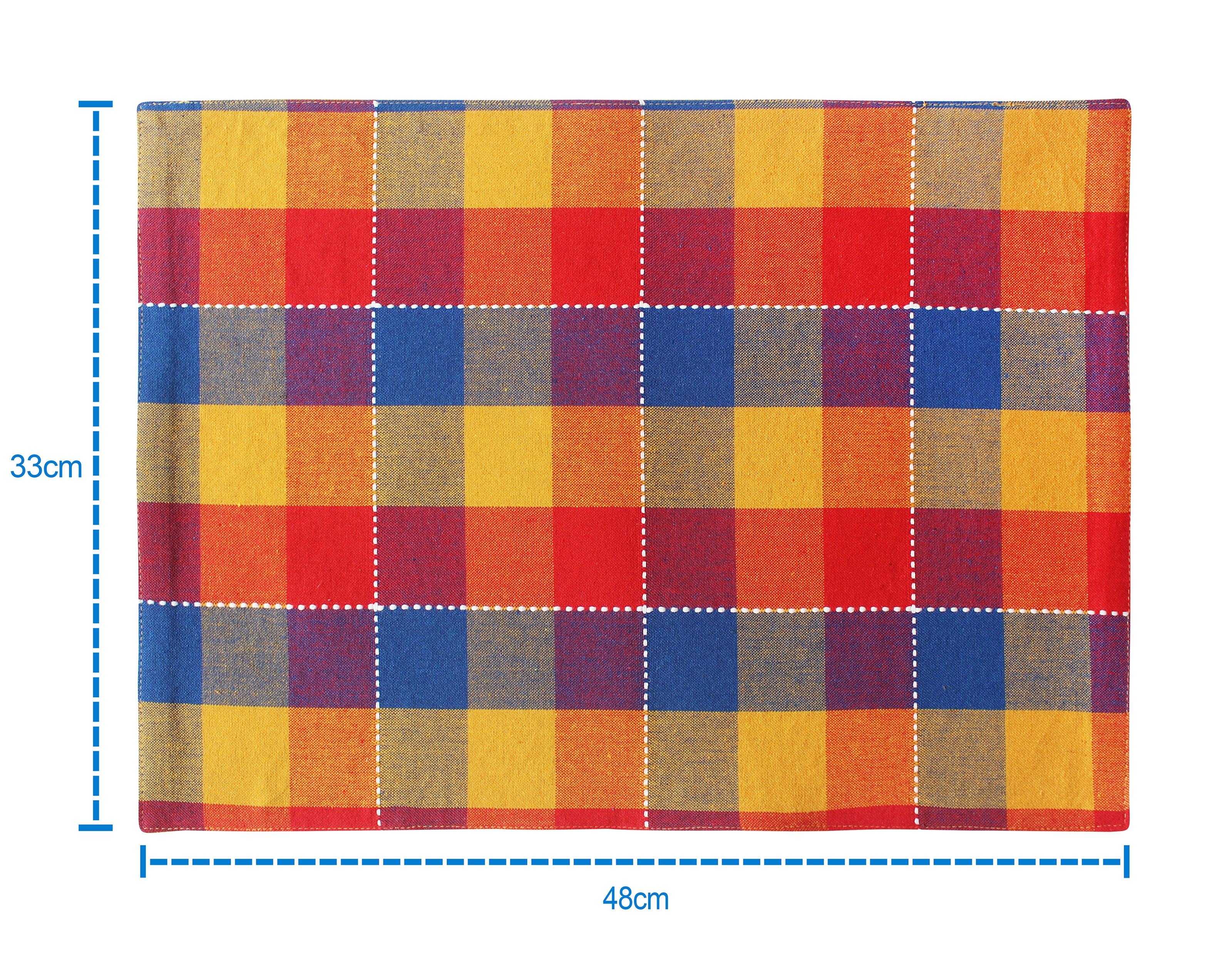 Cotton Adukalam Check Table Placemats Pack Of 4