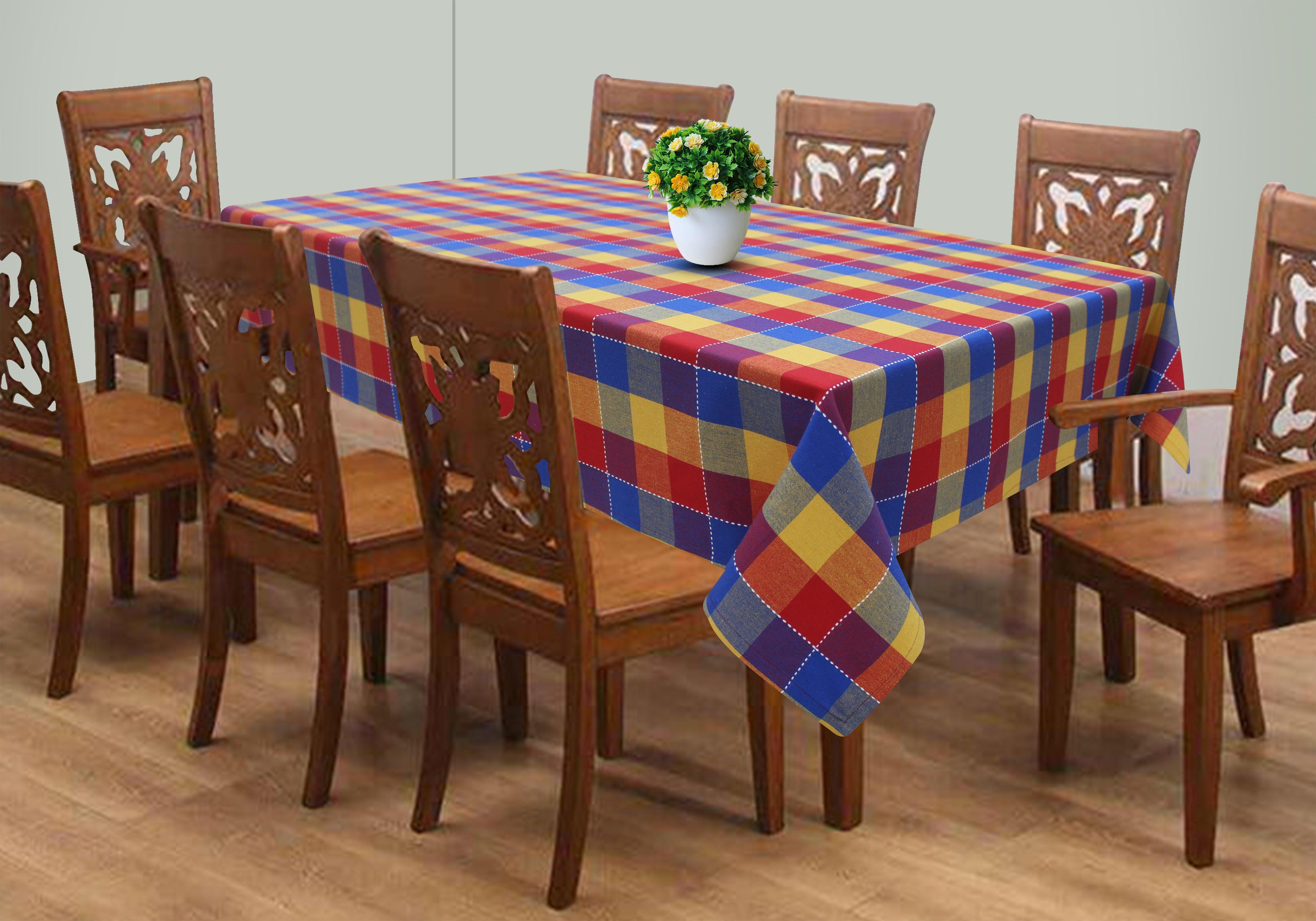 Cotton Adukalam Check 8 Seater Table Cloths