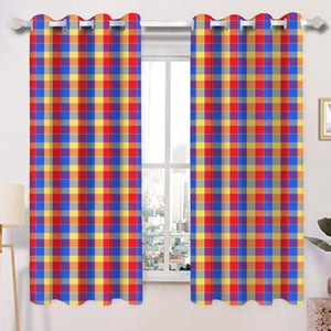 Cotton Adukalam Check 5ft Window Curtains Pack Of 2 freeshipping - Airwill