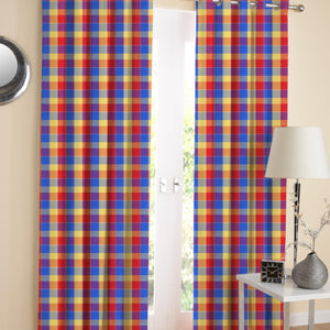Cotton Adukalam Check Long 9ft Door Curtains Pack Of 2 freeshipping - Airwill