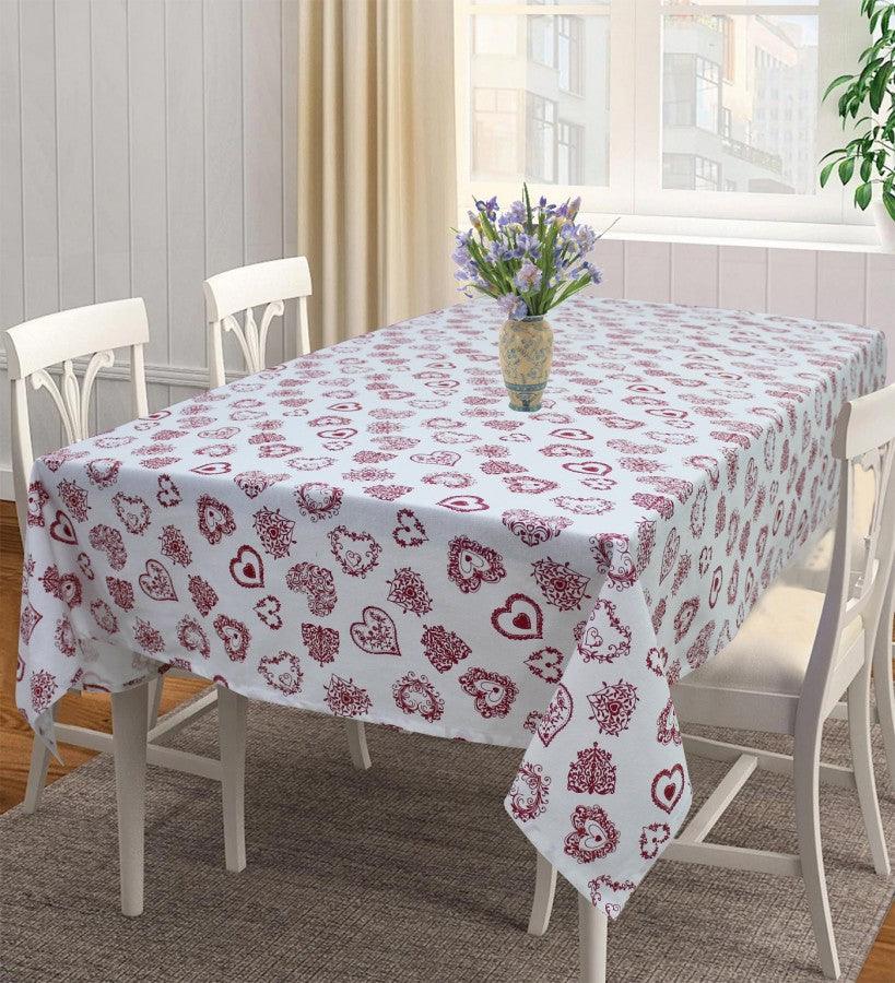 Cotton Red Heart 4 Seater Table Cloths