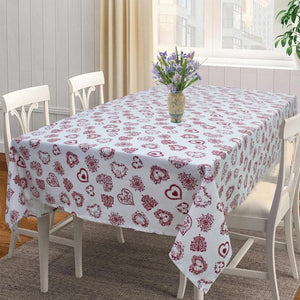 Cotton Red Heart 4 Seater Table Cloths Pack Of 1 freeshipping - Airwill
