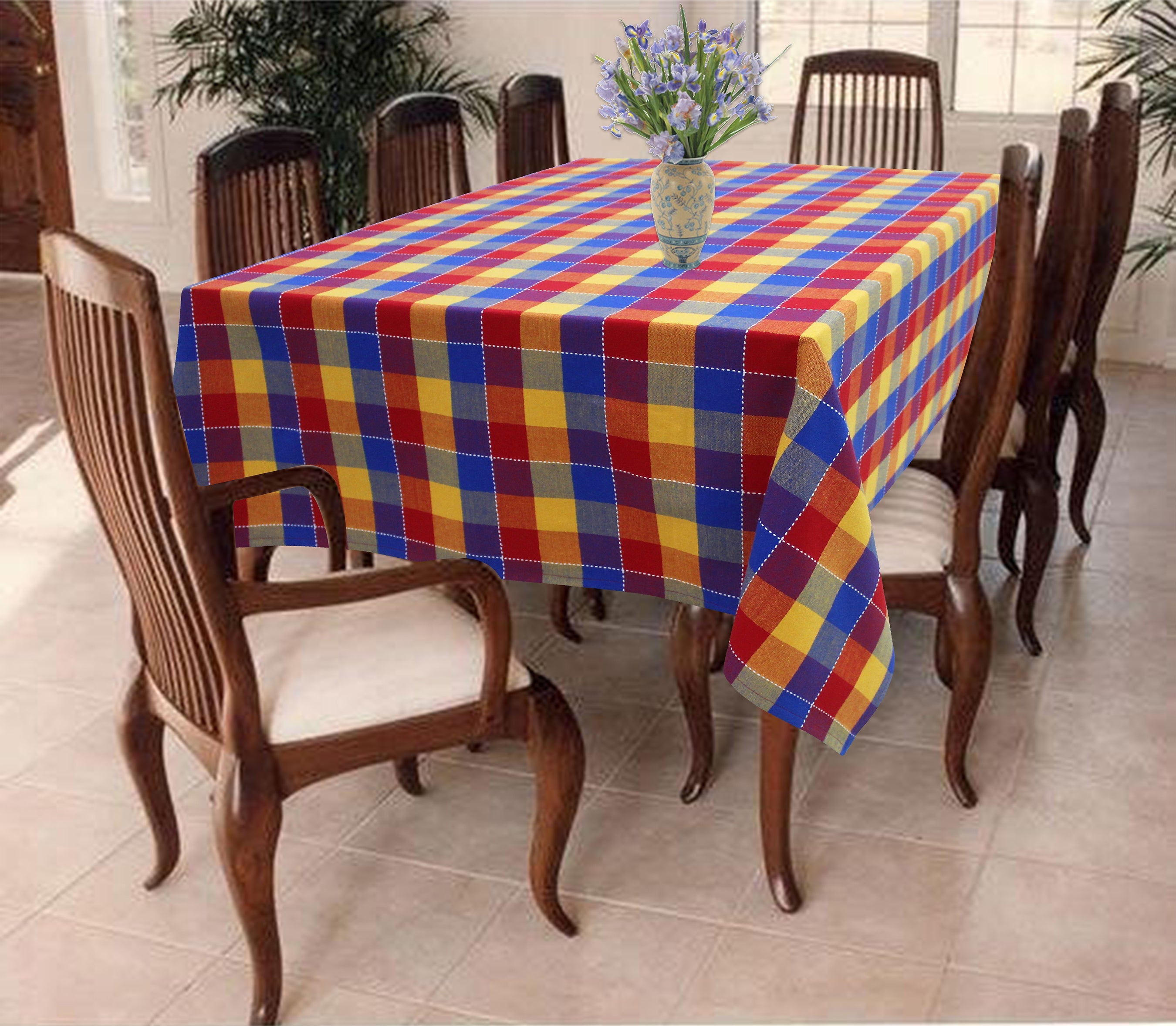 Cotton Adukalam Check 4 Seater Table Cloths
