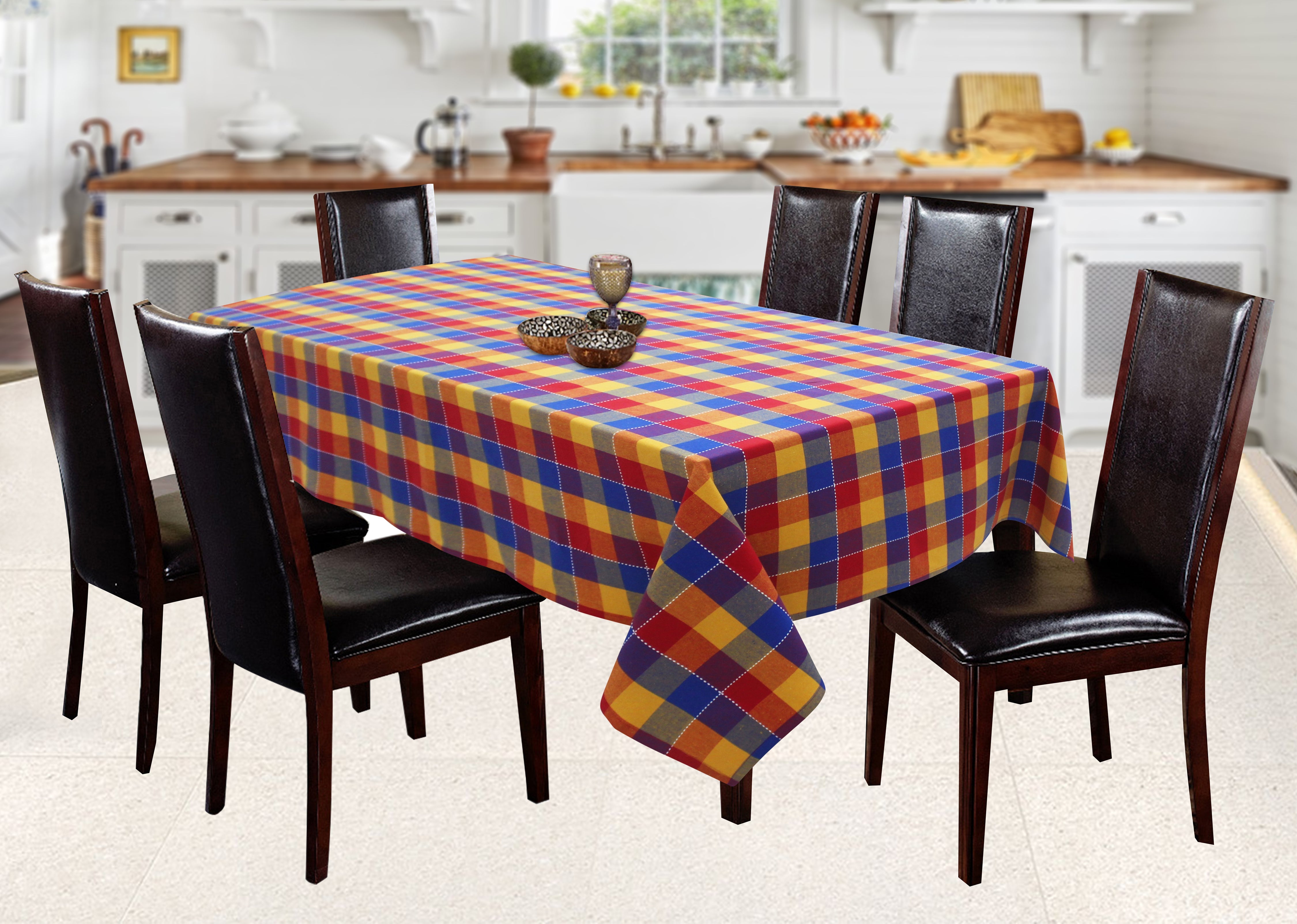 Cotton Adukalam Check 4 Seater Table Cloths