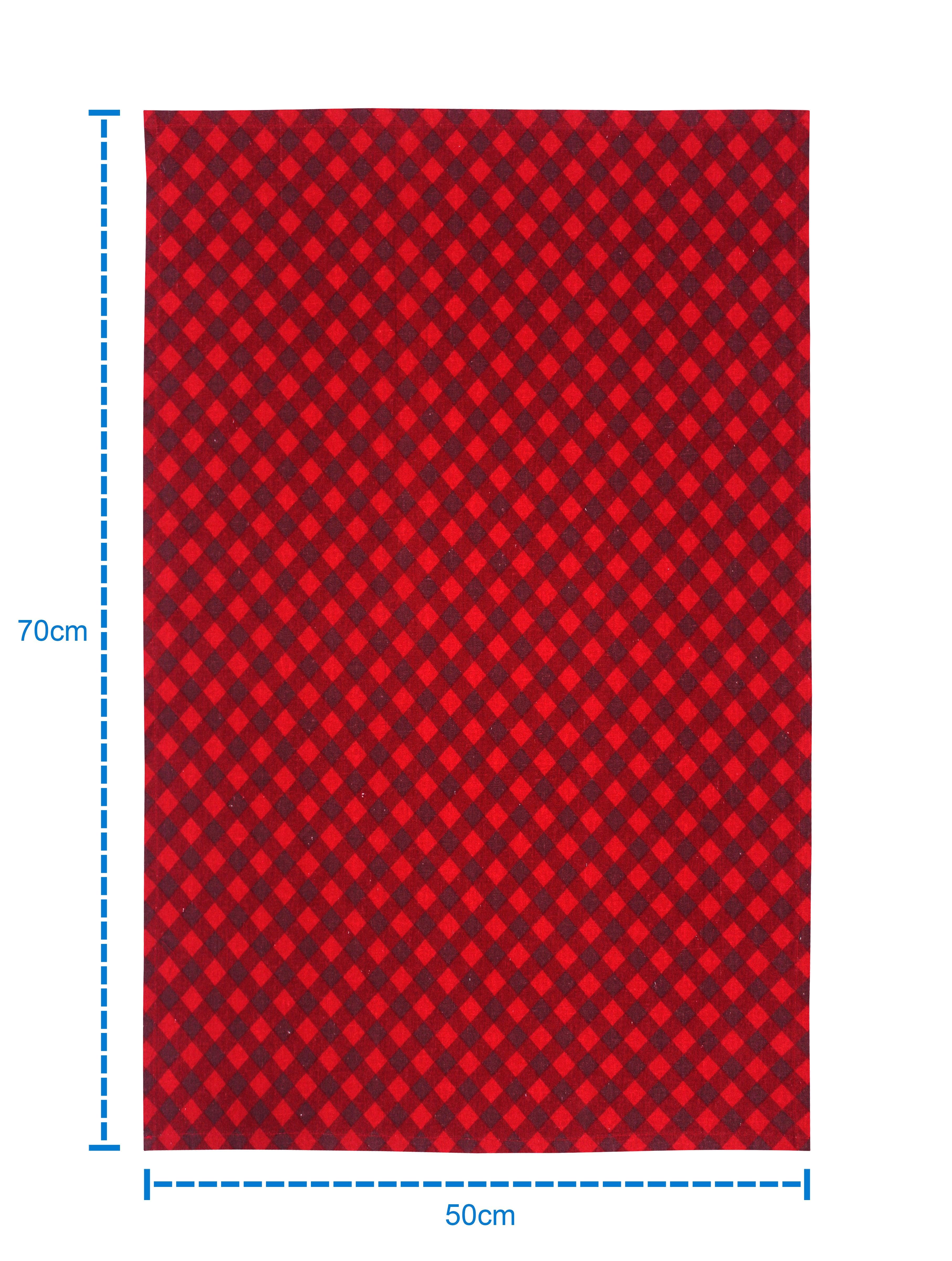 Cotton Buffalo Cross Kitchen Towels Pack Of 4