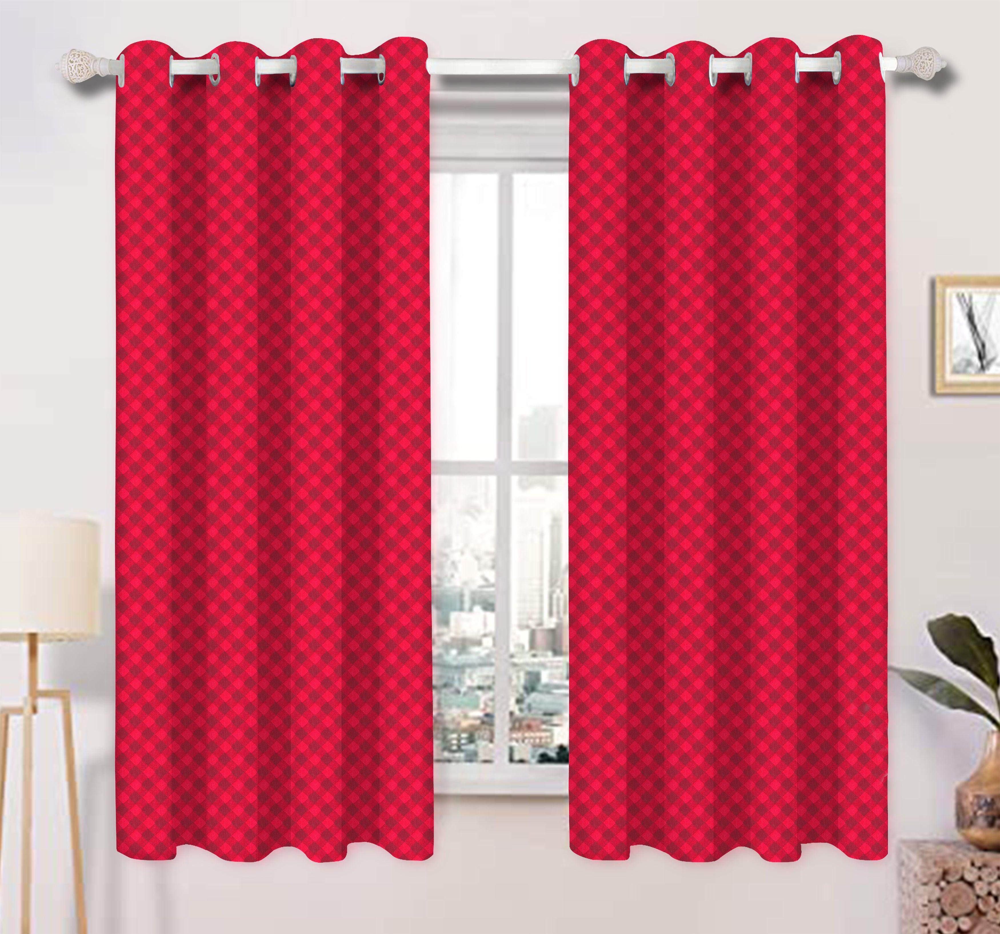 Cotton Buffalo Cross 5ft Window Curtains Pack Of 2