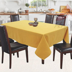 Cotton Solid Yellow 6 Seater Table Cloths Pack Of 1 freeshipping - Airwill