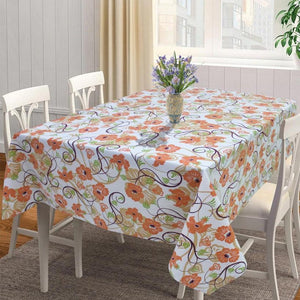 Cotton Orange Flower 4 Seater Table Cloths Pack Of 1 freeshipping - Airwill