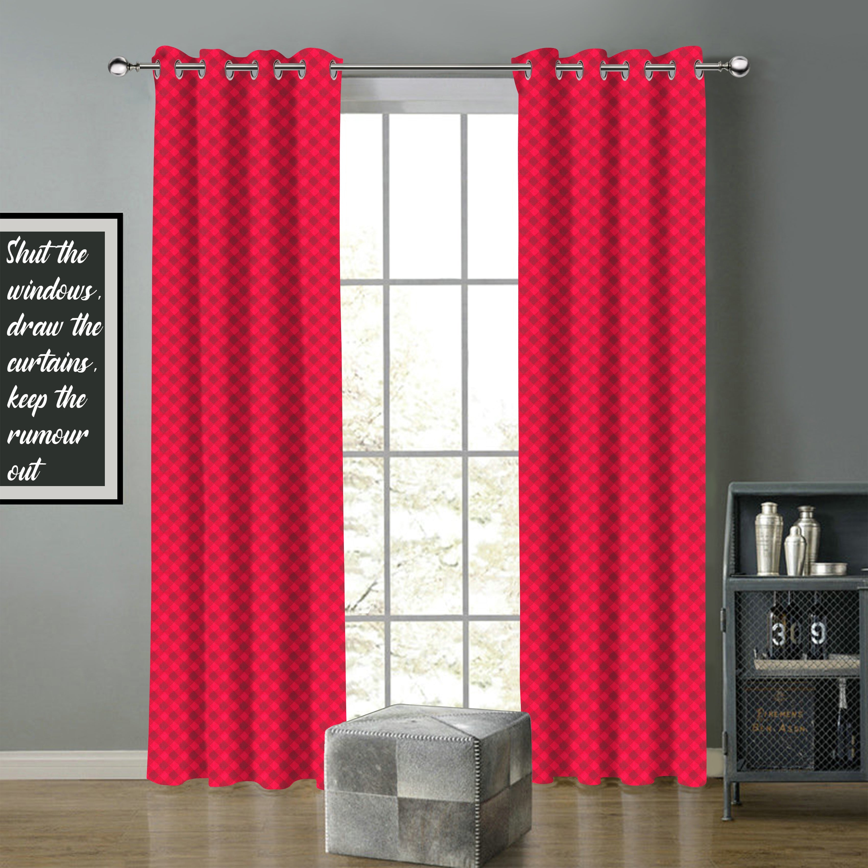 Cotton Buffalo Cross Long 9ft Door Curtains Pack Of 2