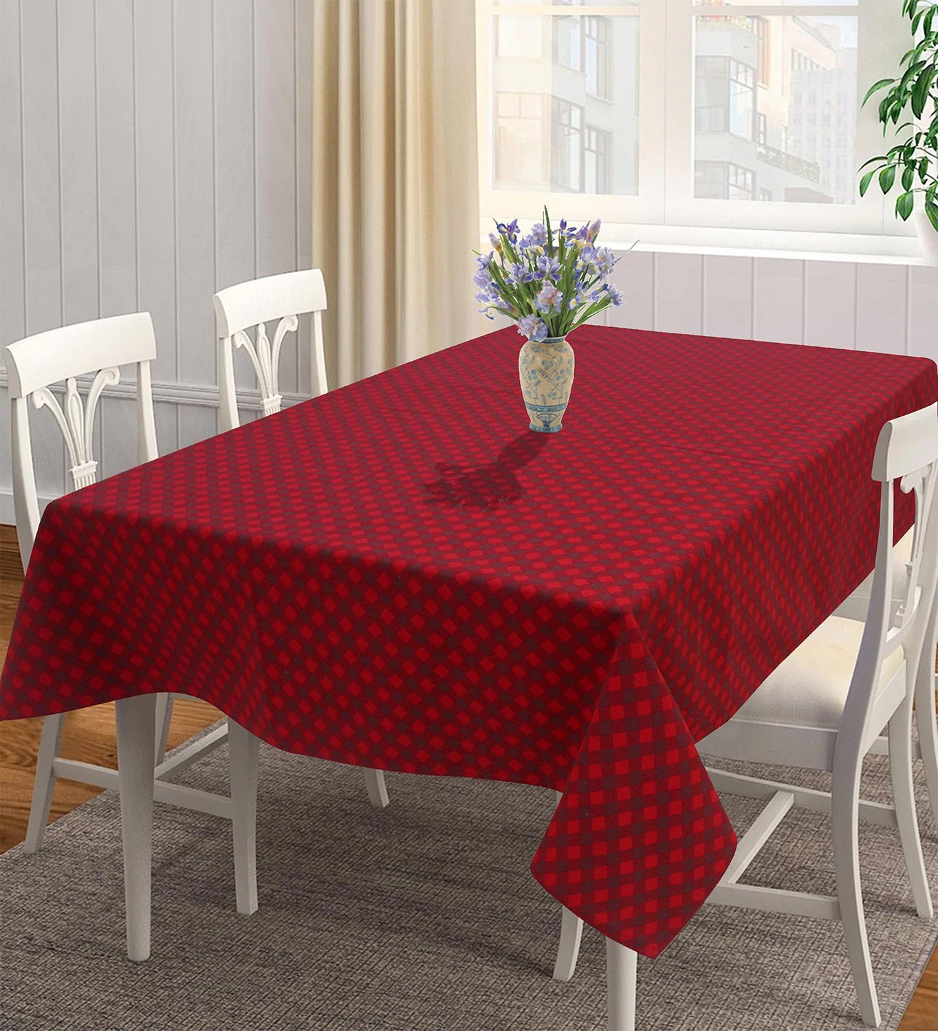 Cotton Buffalo Cross 8 Seater Table Cloths