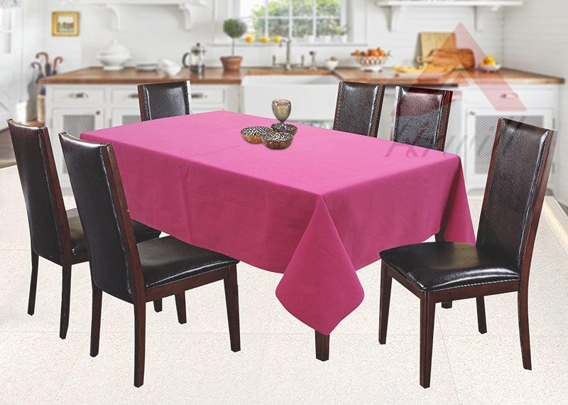 Cotton Solid Rose 6 Seater Table Cloths