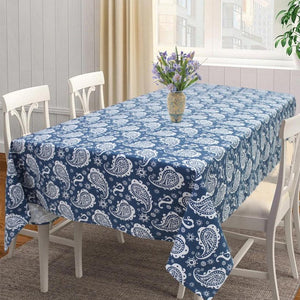 Cotton Blue Paislay 4 Seater Table Cloths Pack Of 1 freeshipping - Airwill