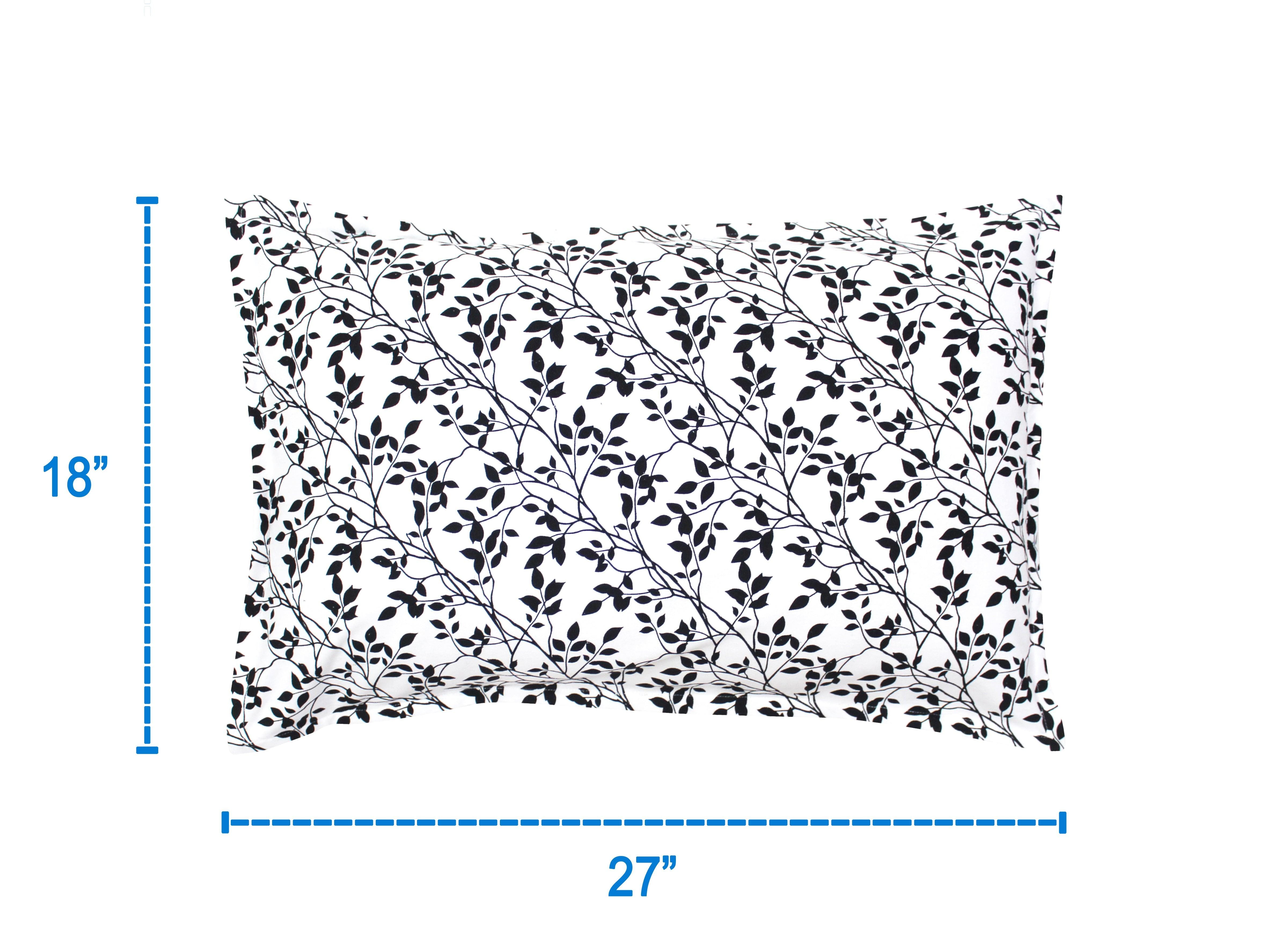 Cotton Small Leaf Pillow Covers Pack Of 2