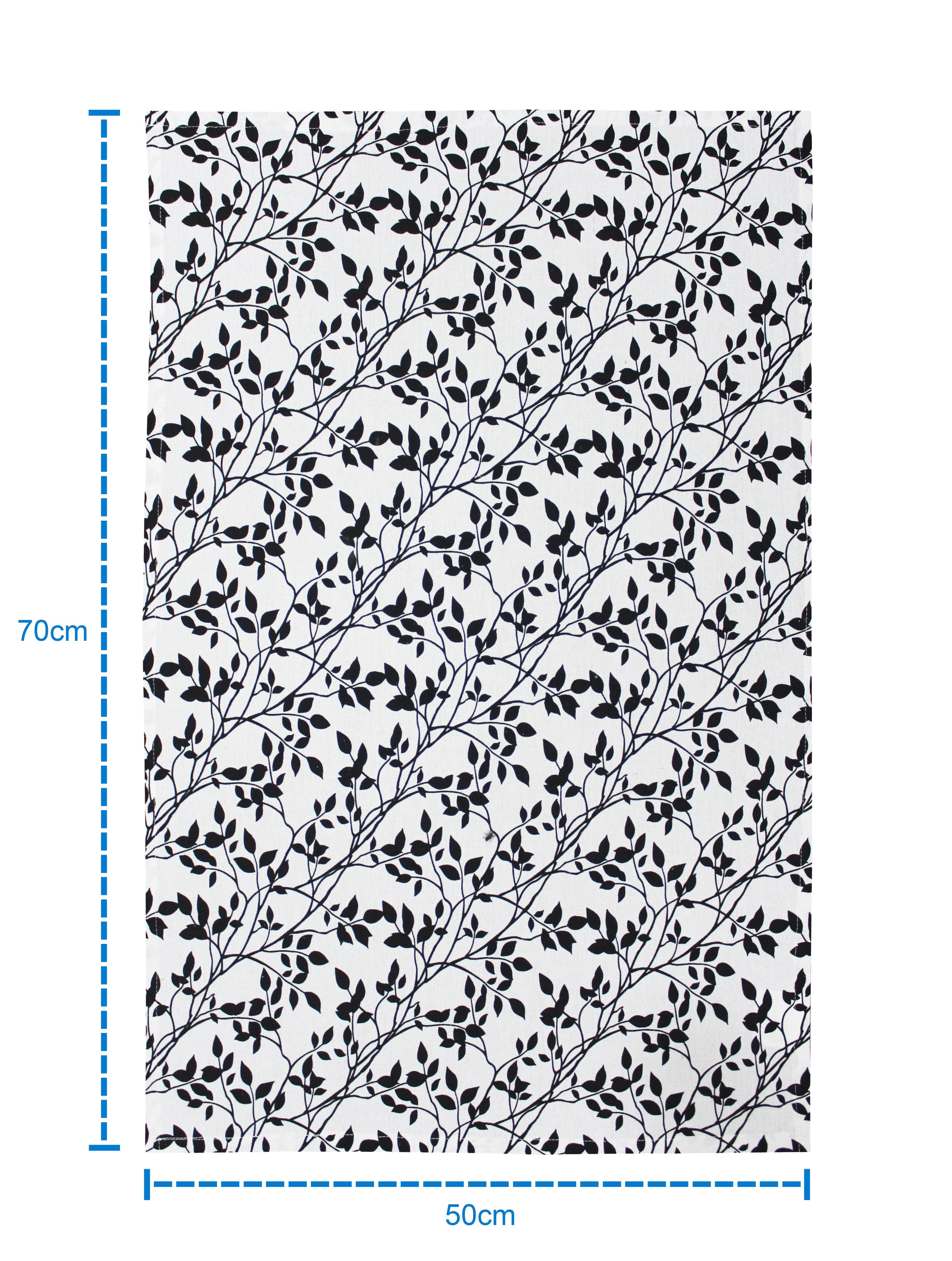 Cotton Small Leaf Kitchen Towels Pack Of 4