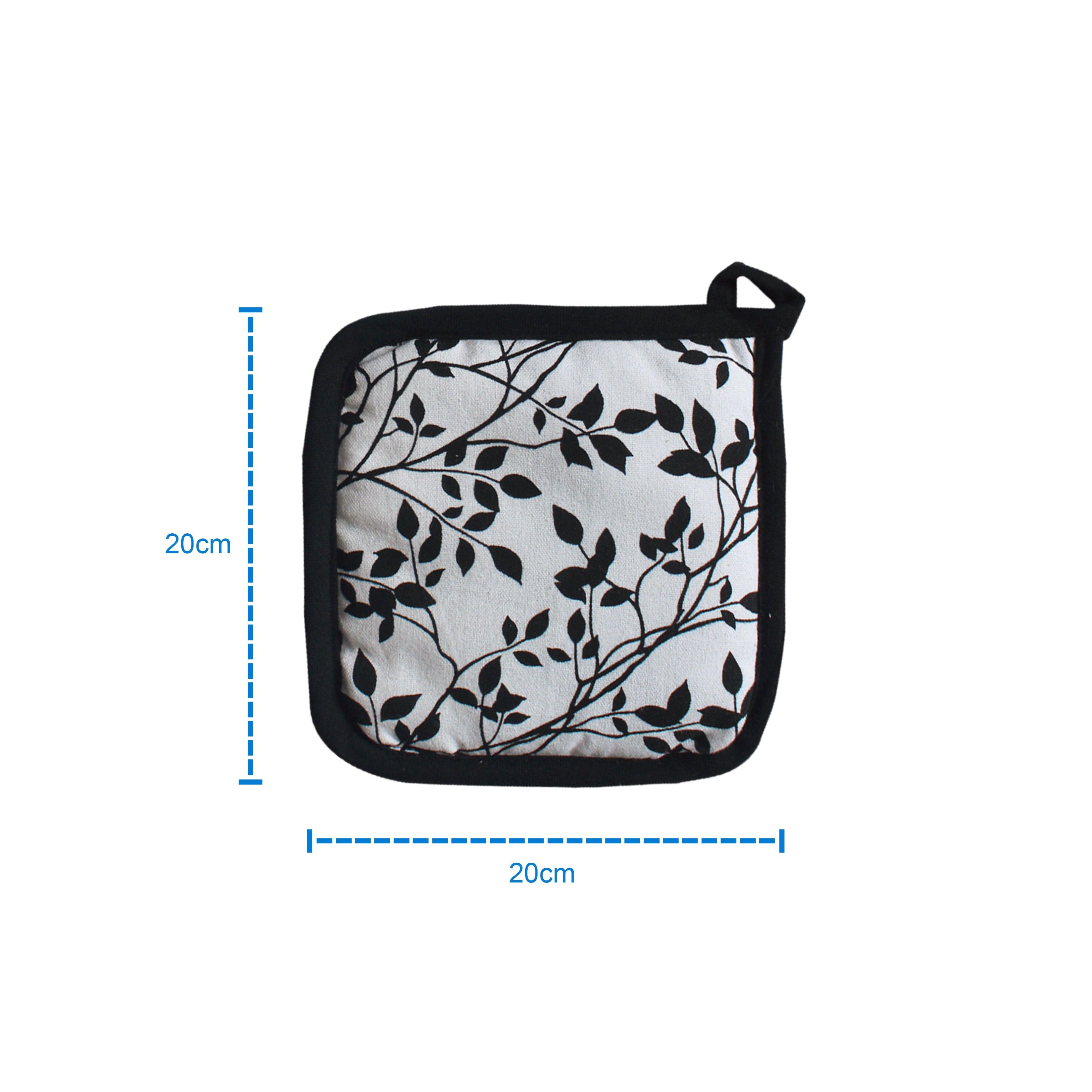 Cotton Small Leaf Pot Holders Pack Of 3