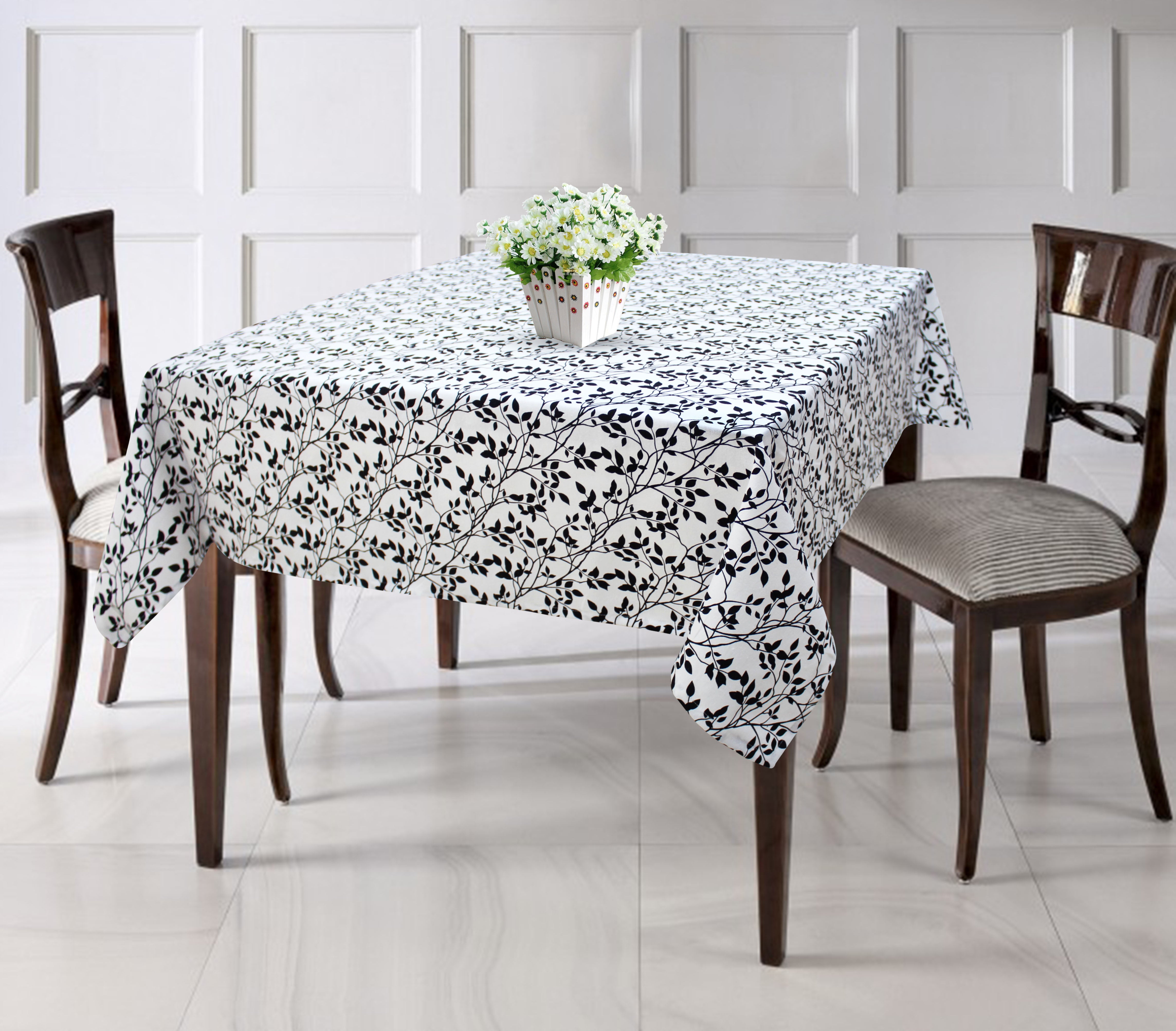 Cotton Small Leaf 8 Seater Table Cloths