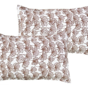 Cotton Single Leaf Brown Pillow Covers Pack Of 2 freeshipping - Airwill